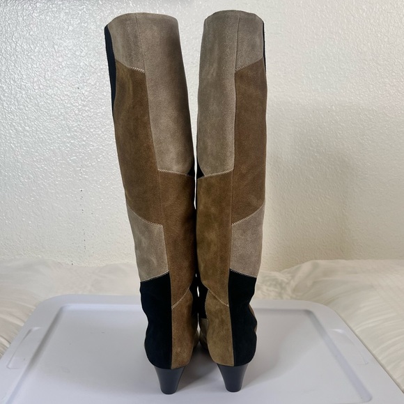 Isabel Marant Étoile Top Stitch Patchwork Suede Boots Black Brown Tan EU 39 - Picture 3 of 6